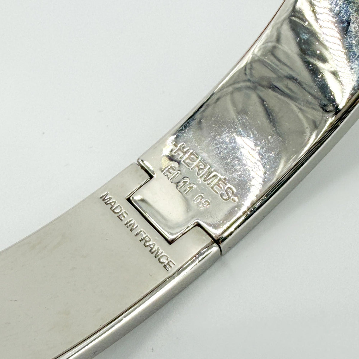 Hermes Clic H Enamel, Brown, Silver, Bracelet