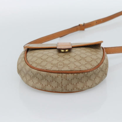 Celine Vintage Macadam Canvas and Leather, Beige, Canvas, Shoulder Bag