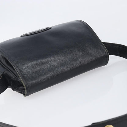 Celine Shoulder Leather, Black, Leather, Shoulder Bag