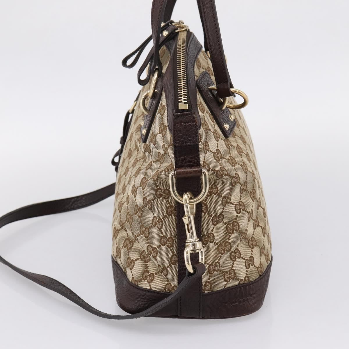 Gucci Britt Convertible Dome Satchel GG Canvas, Beige, Canvas, Handbag