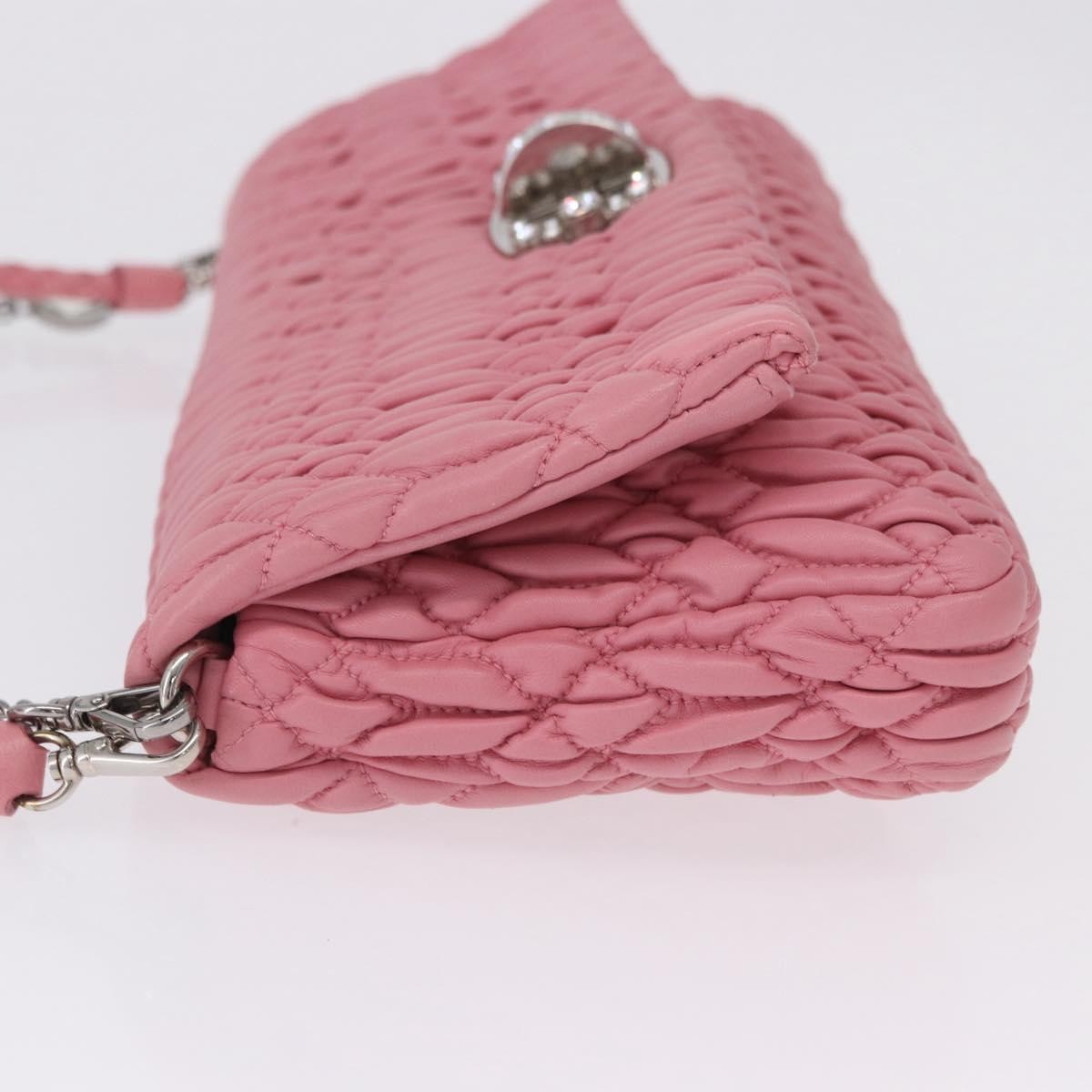 Miu Miu Crystal Clutch Matelasse Leather, Pink, Leather, Handbag