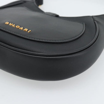 Bvlgari Serpenti Ellipse Leather, Black, Leather, Shoulder Bag