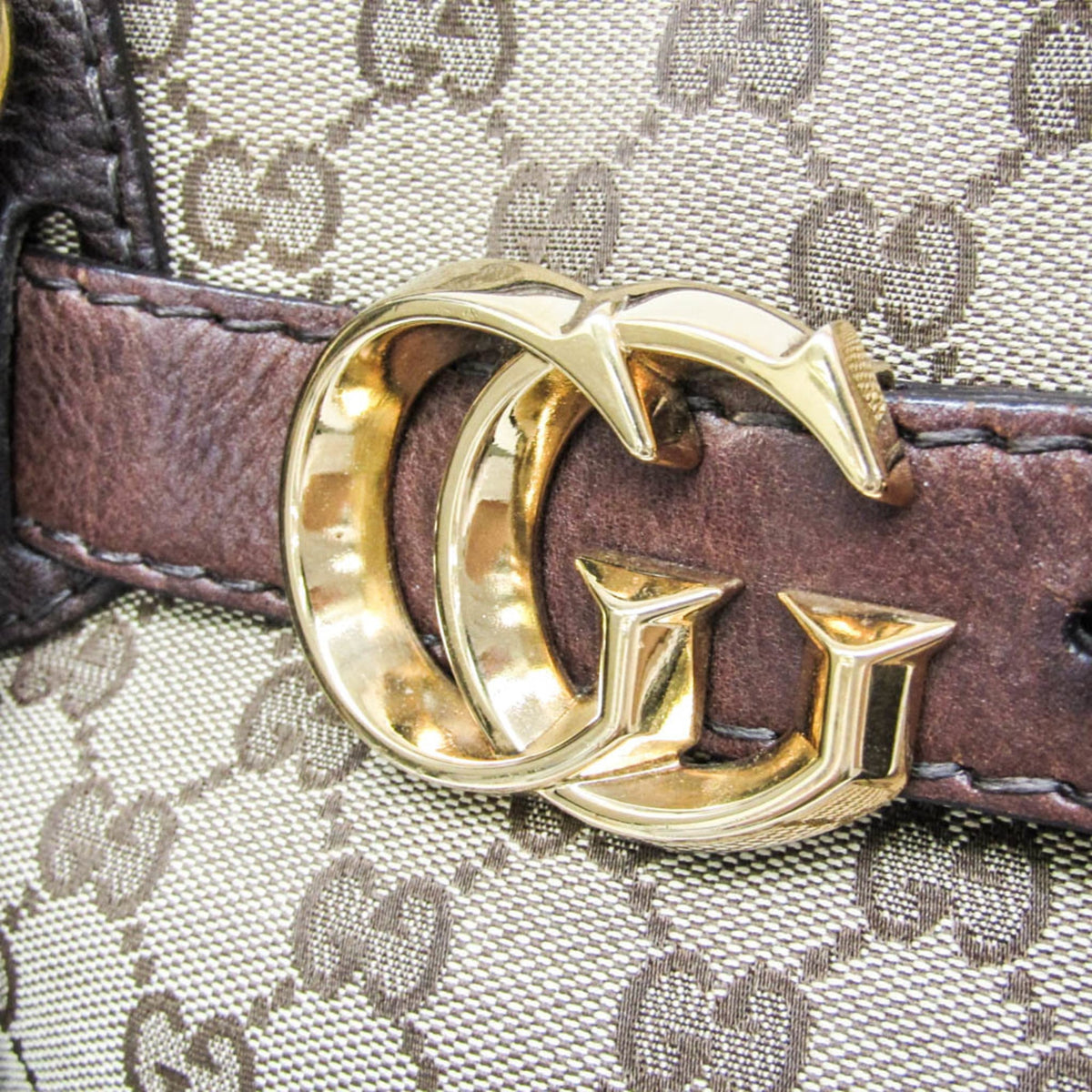 Gucci GG Running GG Canvas with Leather, Beige, Canvas, Tote Bag