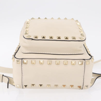 Valentino Garavani Rockstud Leather, Beige, Leather, Tote Bag