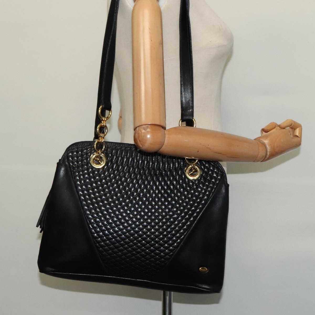 Bally Vintage Quilted leather, Black, Leather, Shoulder Bag