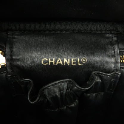 Chanel Vintage Cosmetic Case Lambskin, Black, Leather, Clutch