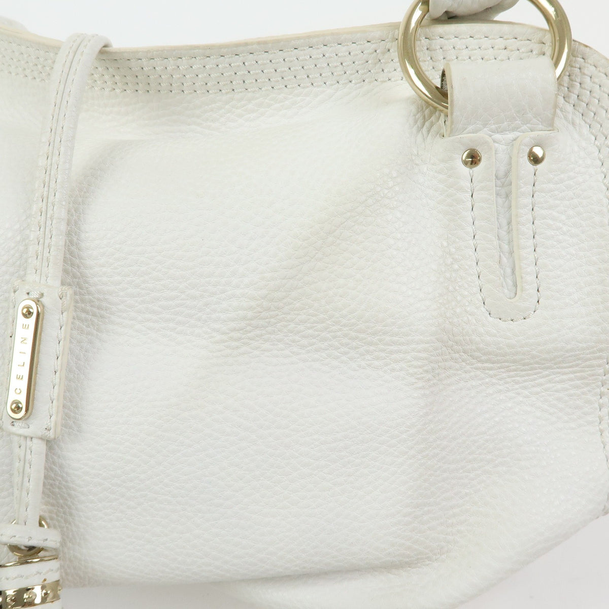 Celine Bittersweet Leather, White, Leather, Handbag