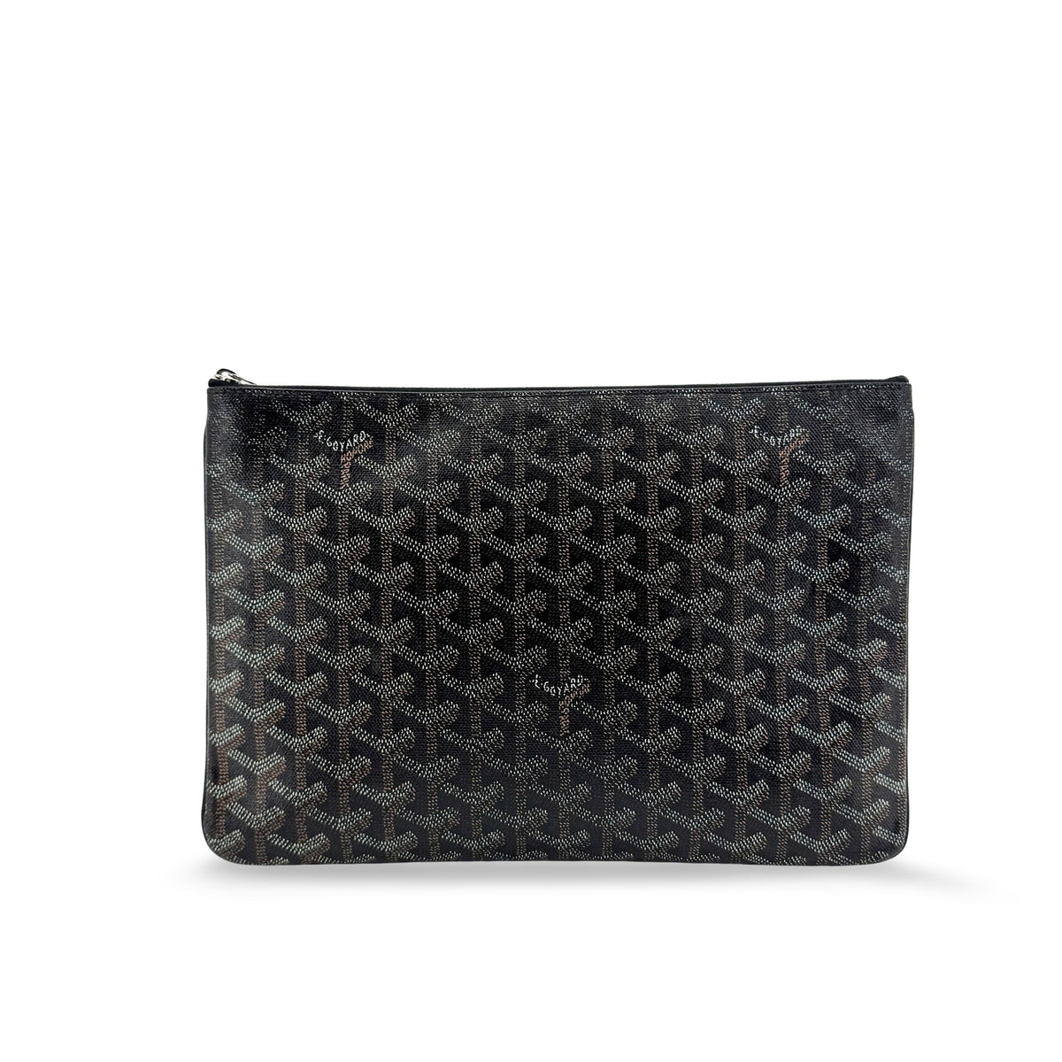 Goyard Senat Zip Coated Canvas, Black, Canvas, Clutch