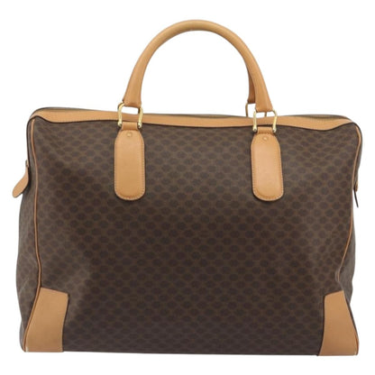 Celine Boston C Macadam Canvas, Brown, Canvas, Handbag
