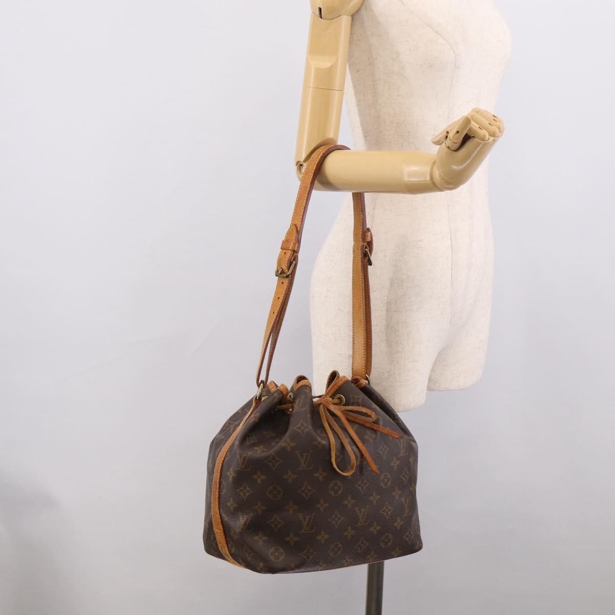 Louis Vuitton Petit Noe Monogram Canvas, Brown, Canvas, Handbag