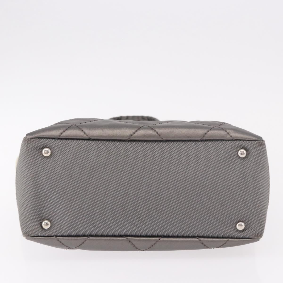 Chanel Biarritz Quilted Canvas, Gray, Canvas, Tote Bag