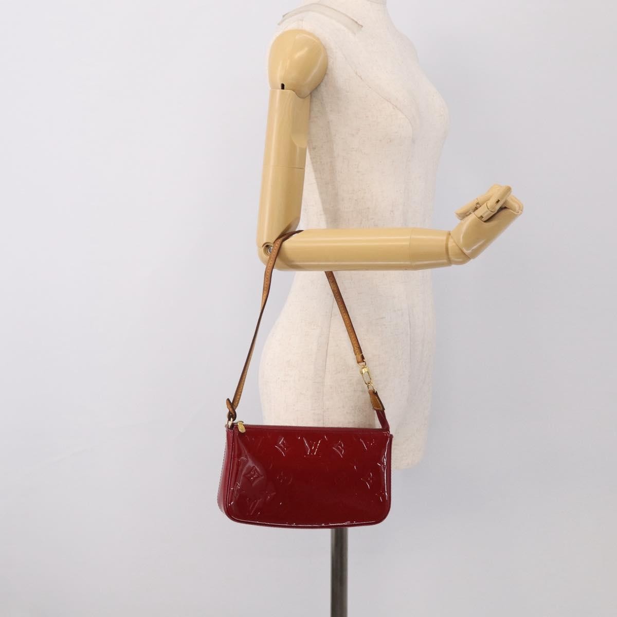 Louis Vuitton Pochette Accessoires NM Monogram Vernis, Pink, Patent Leather, Clutch