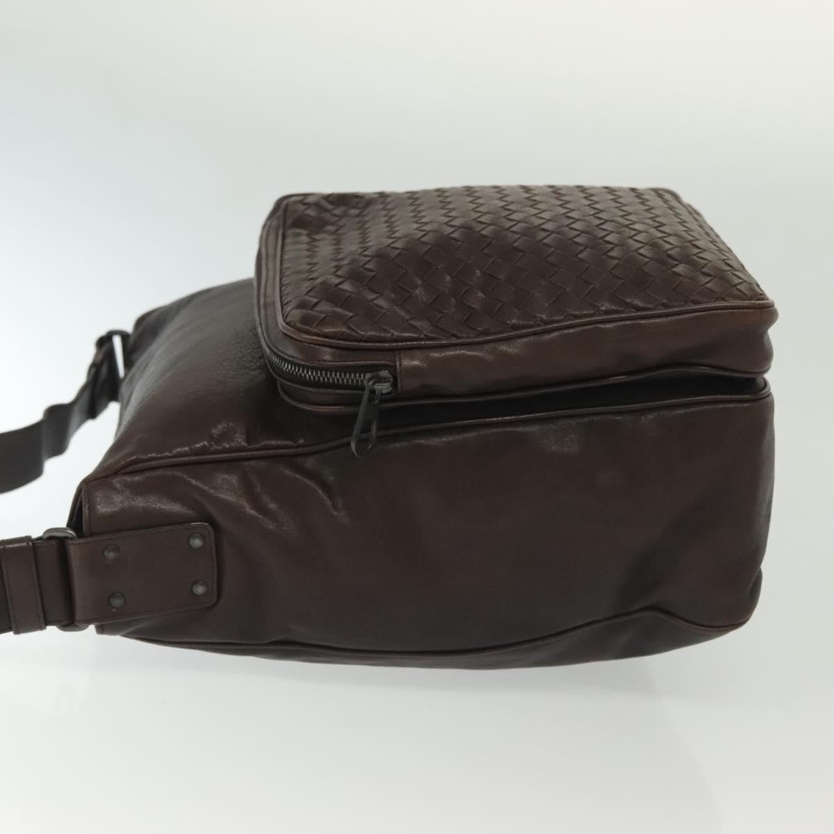 Bottega Veneta Intrecciato Shoulder Leather, Brown, Leather, Shoulder Bag