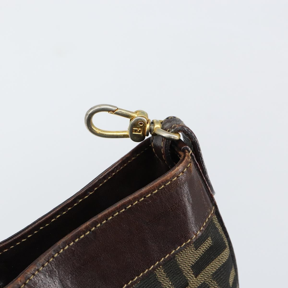 Fendi Vintage Zip Tote Zucca Canvas, Brown, Canvas, Tote Bag