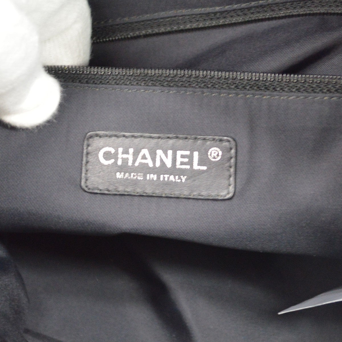 Chanel Biarritz Quilted Coated Canvas, Black, Canvas, Tote Bag