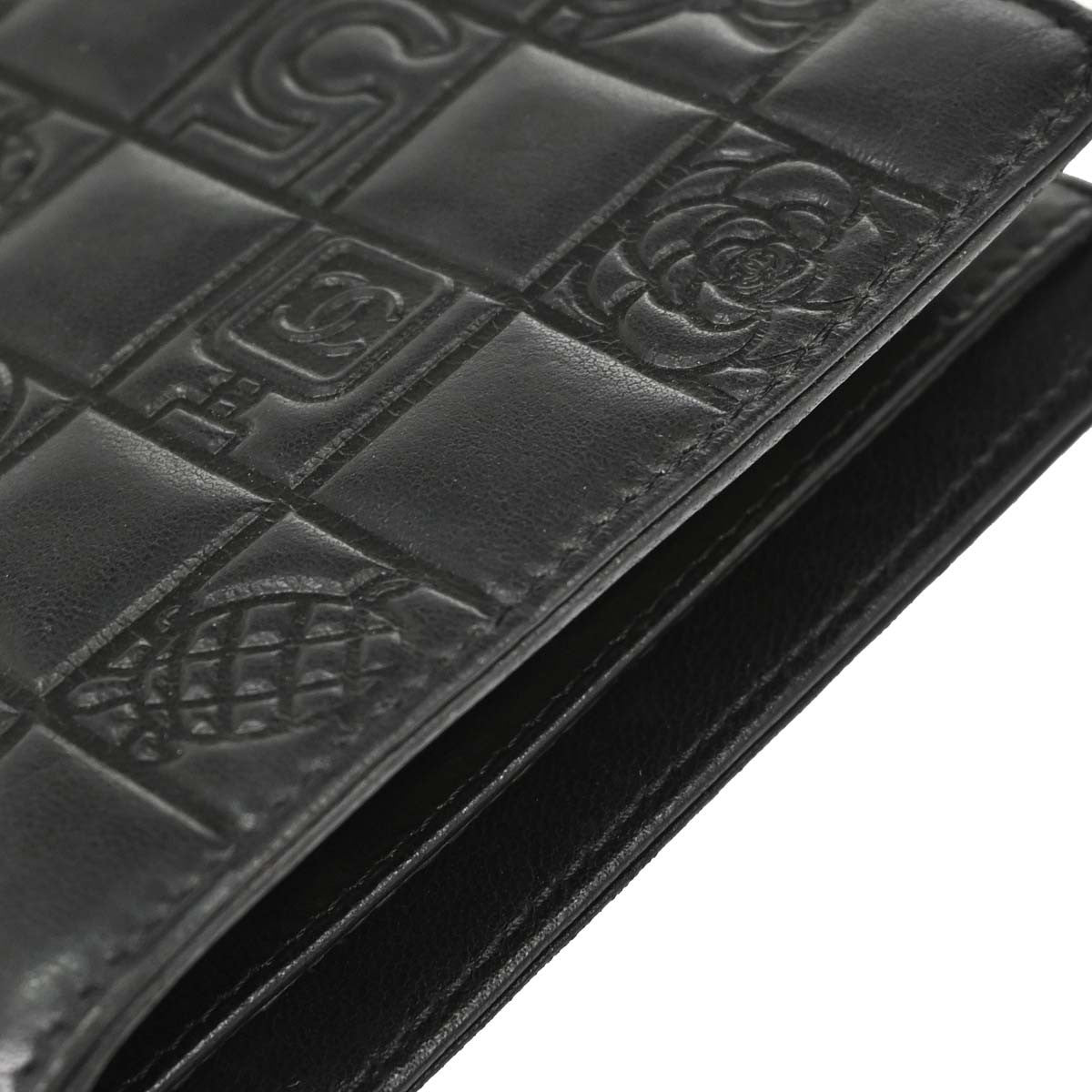 Chanel Lucky Symbols French Embossed Quilted Leather, Black, Leather, Wallet