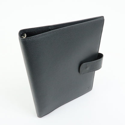 Louis Vuitton Ring Agenda Cover Taiga Leather, Gray, Leather, Briefcase