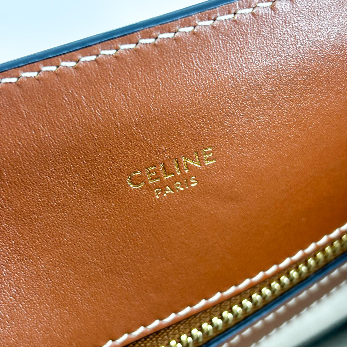 Celine Vertical Cabas Canvas with Leather, White, Canvas, Tote Bag