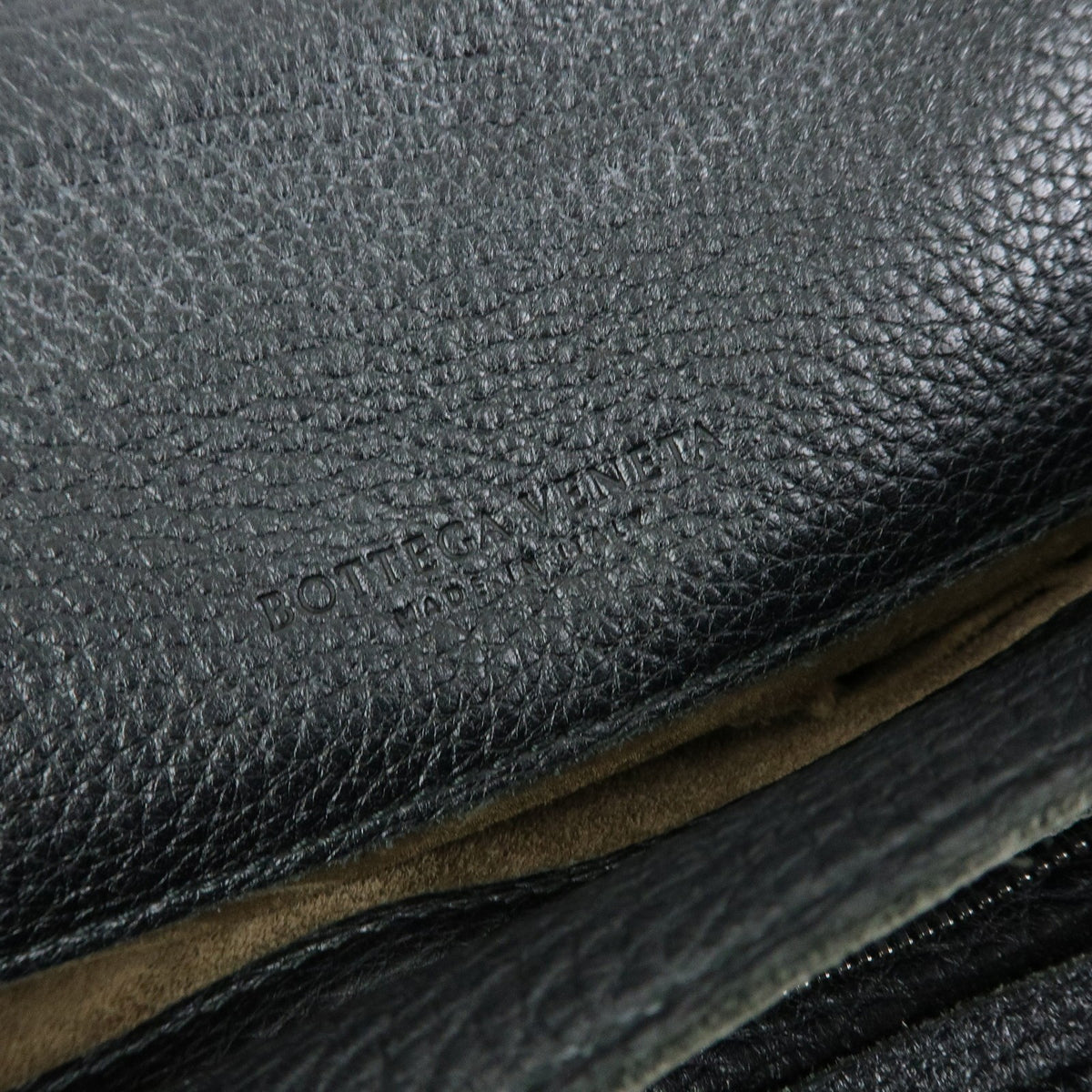 Bottega Veneta A-Shape Leather with Intrecciato Detail, Black, Leather, Tote Bag