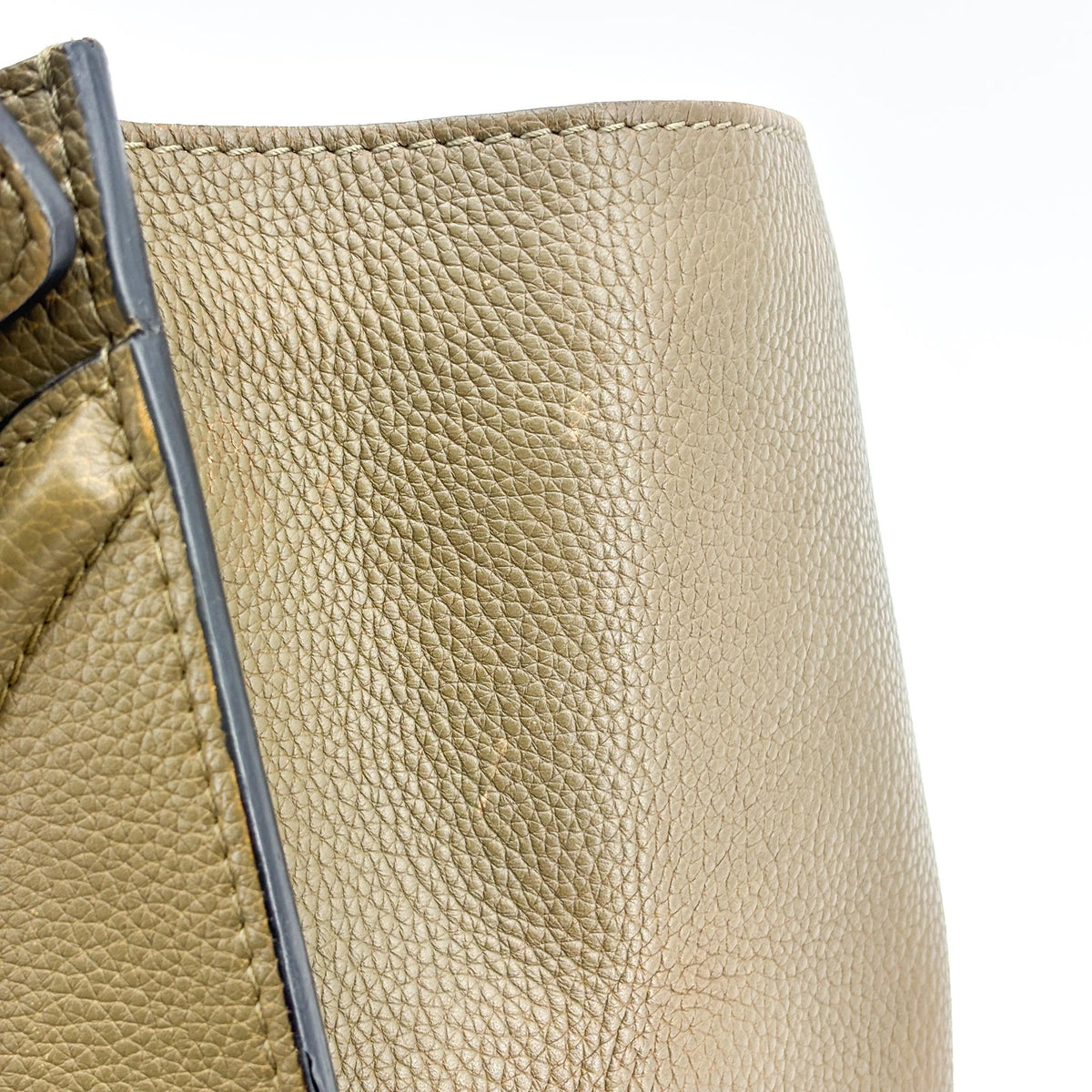 Celine Luggage Smooth Leather, Khaki, Leather, Handbag