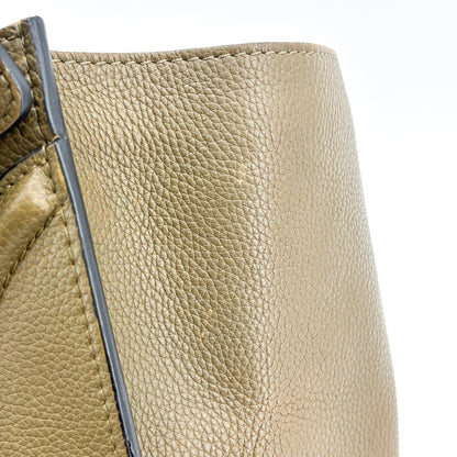Celine Luggage Smooth Leather, Khaki, Leather, Handbag