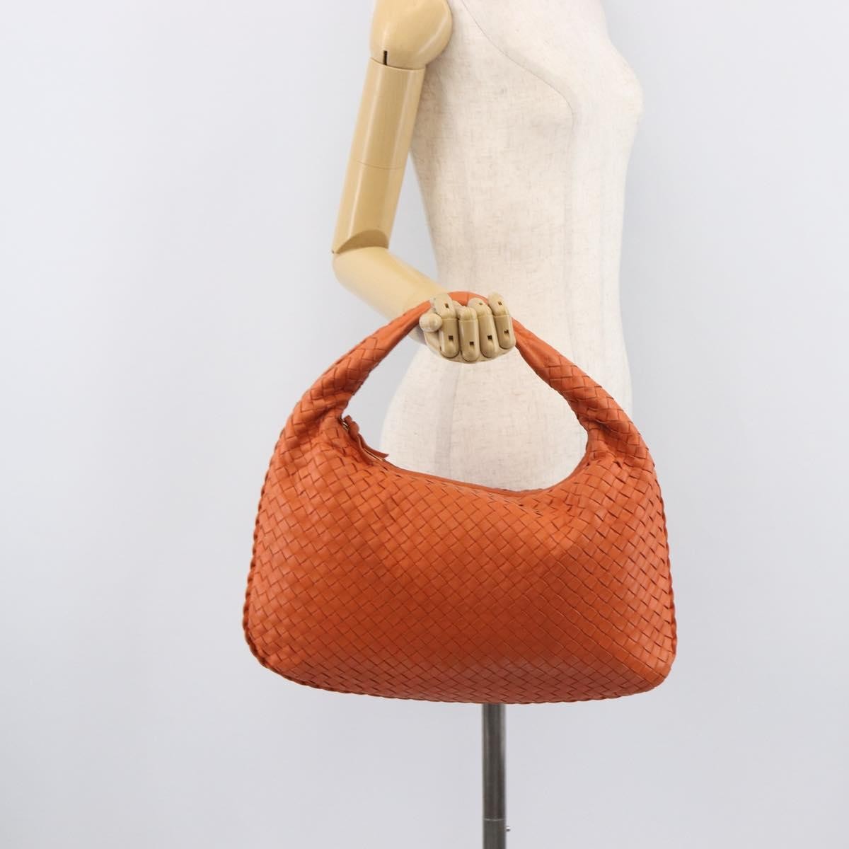 Bottega Veneta Veneta Hobo Intrecciato Nappa, Orange, Leather, Shoulder Bag