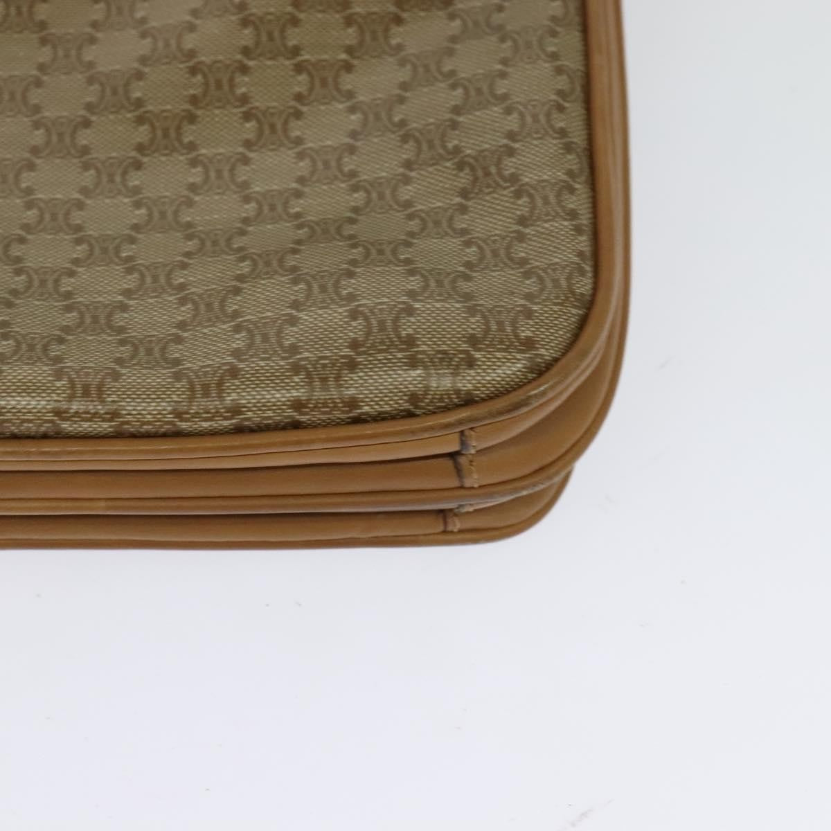 Celine Vintage Macadam Canvas and Leather, Beige, Canvas, Handbag