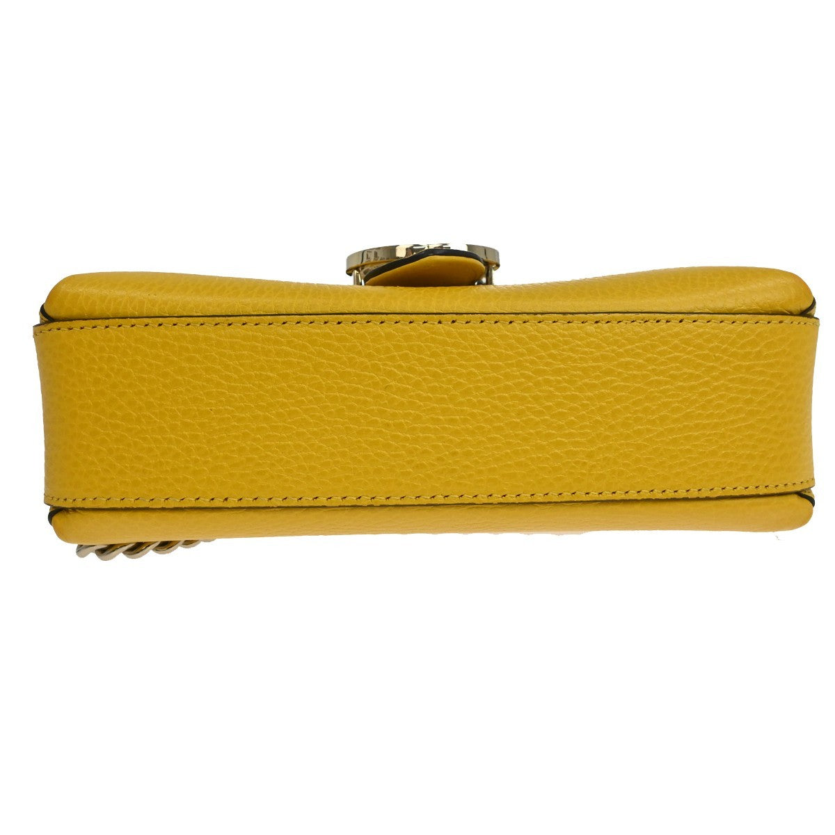 Gucci Interlocking Chain Leather, Yellow, Leather, Shoulder Bag