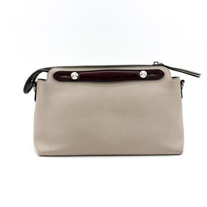 Fendi Boston Sequin Embellished Zucchino Coated Canvas, Beige, Leather, Handbag