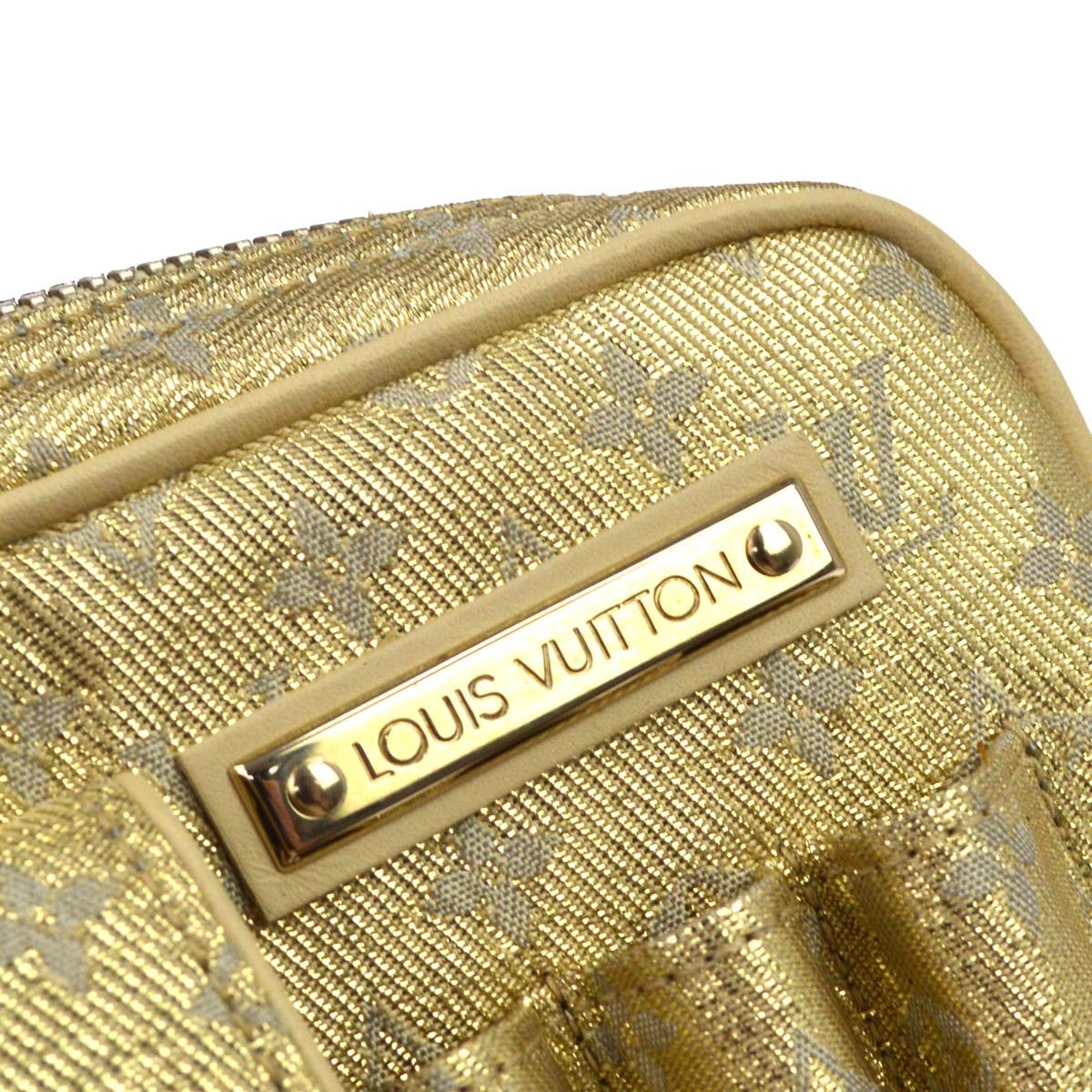 Louis Vuitton McKenna Mini Lin, Gold, Canvas, Shoulder Bag