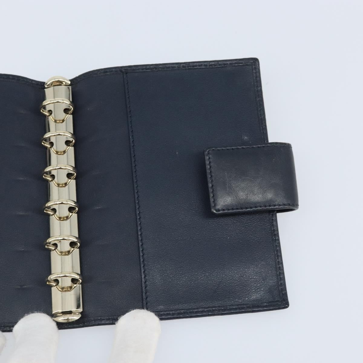 Gucci Ring Agenda Cover Guccissima Leather, Navy, Leather, Briefcase