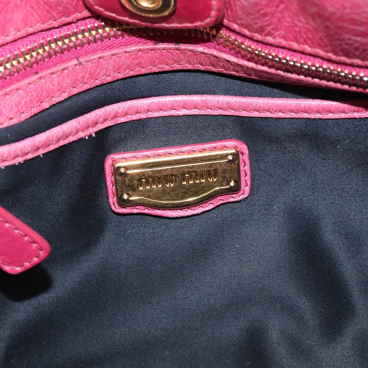 Miu Miu Vitello Lux Leather, Pink, Leather, Handbag