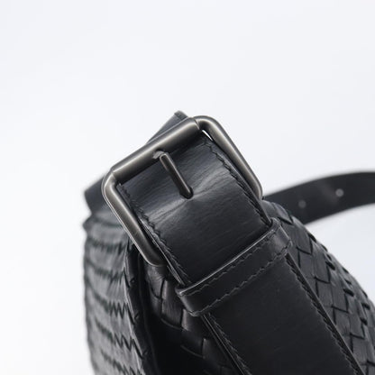 Bottega Veneta Square Flap Messenger Intrecciato Nappa, Black, Leather, Handbag