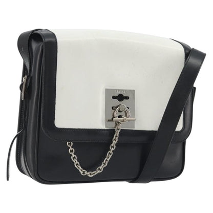 Celine Vintage Leather, White, Leather, Shoulder Bag