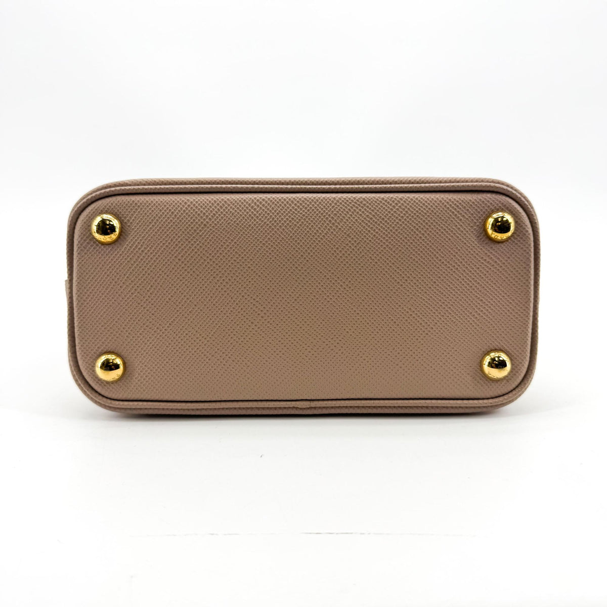 Prada Matinee Top Handle Saffiano Leather, Beige, Leather, Handbag