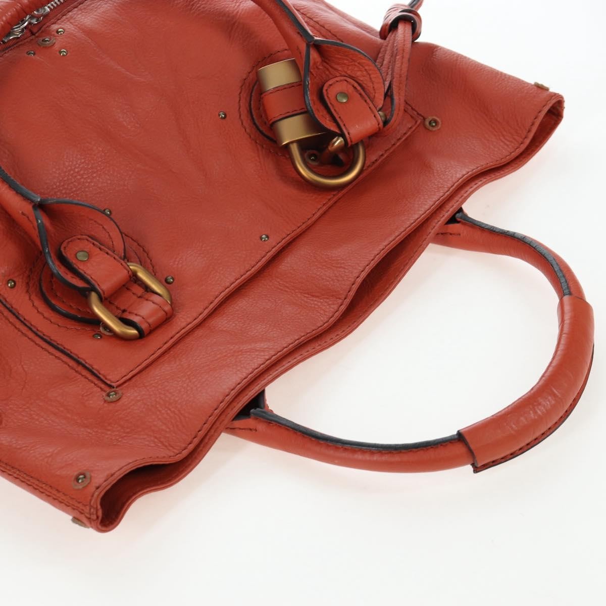 Chloe Paddington Leather, Orange, Leather, Tote Bag