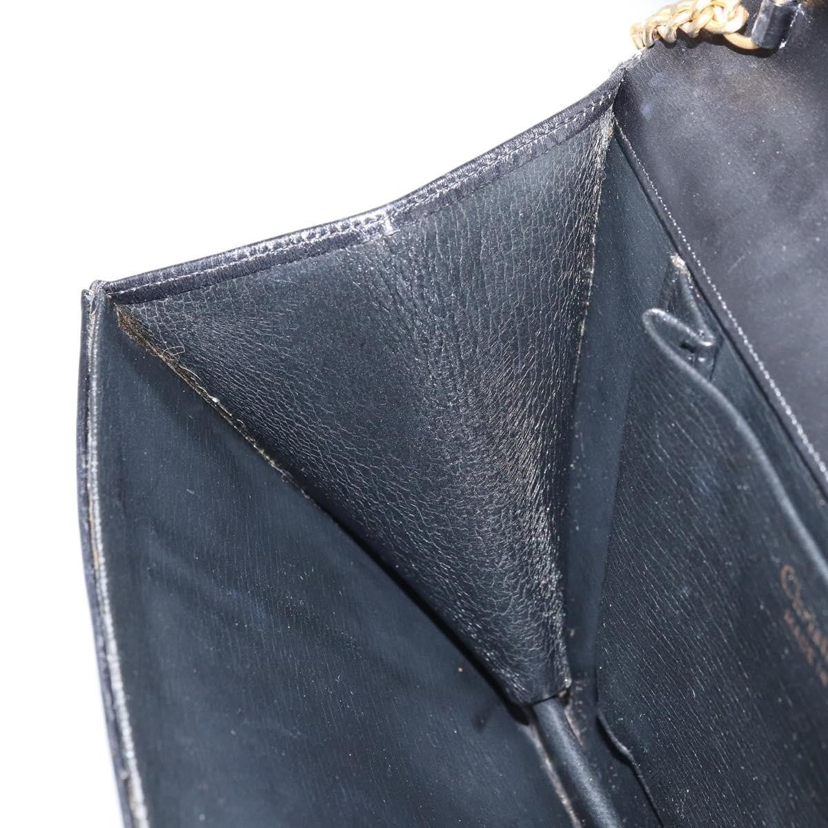 Christian Dior Vintage Chain Flap Leather, Black, Leather, Shoulder Bag