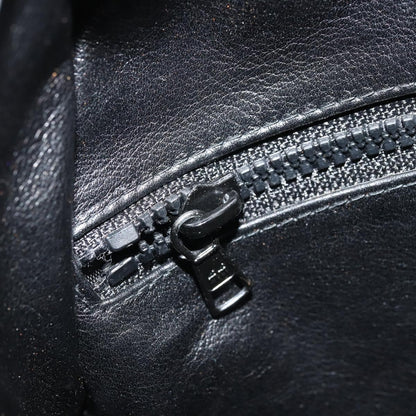 Celine Circle Logo Leather, Black, Leather, Shoulder Bag
