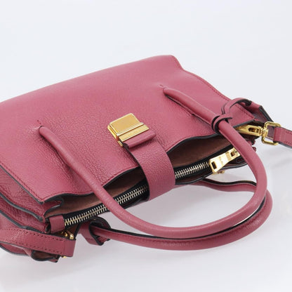 Miu Miu Madras Convertible Compartment Leather, Pink, Leather, Tote Bag