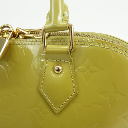 Louis Vuitton Alma Monogram Vernis, Green, Patent Leather, Handbag