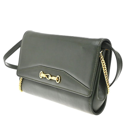 Celine Vintage Leather, Green, Leather, Shoulder Bag