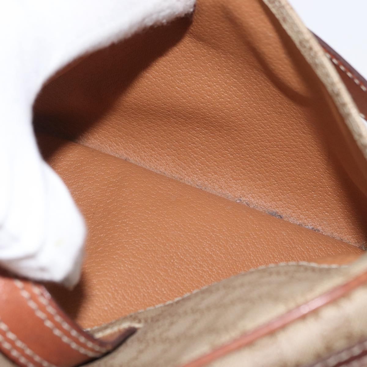Celine Vintage Macadam Canvas and Leather, Beige, Canvas, Shoulder Bag
