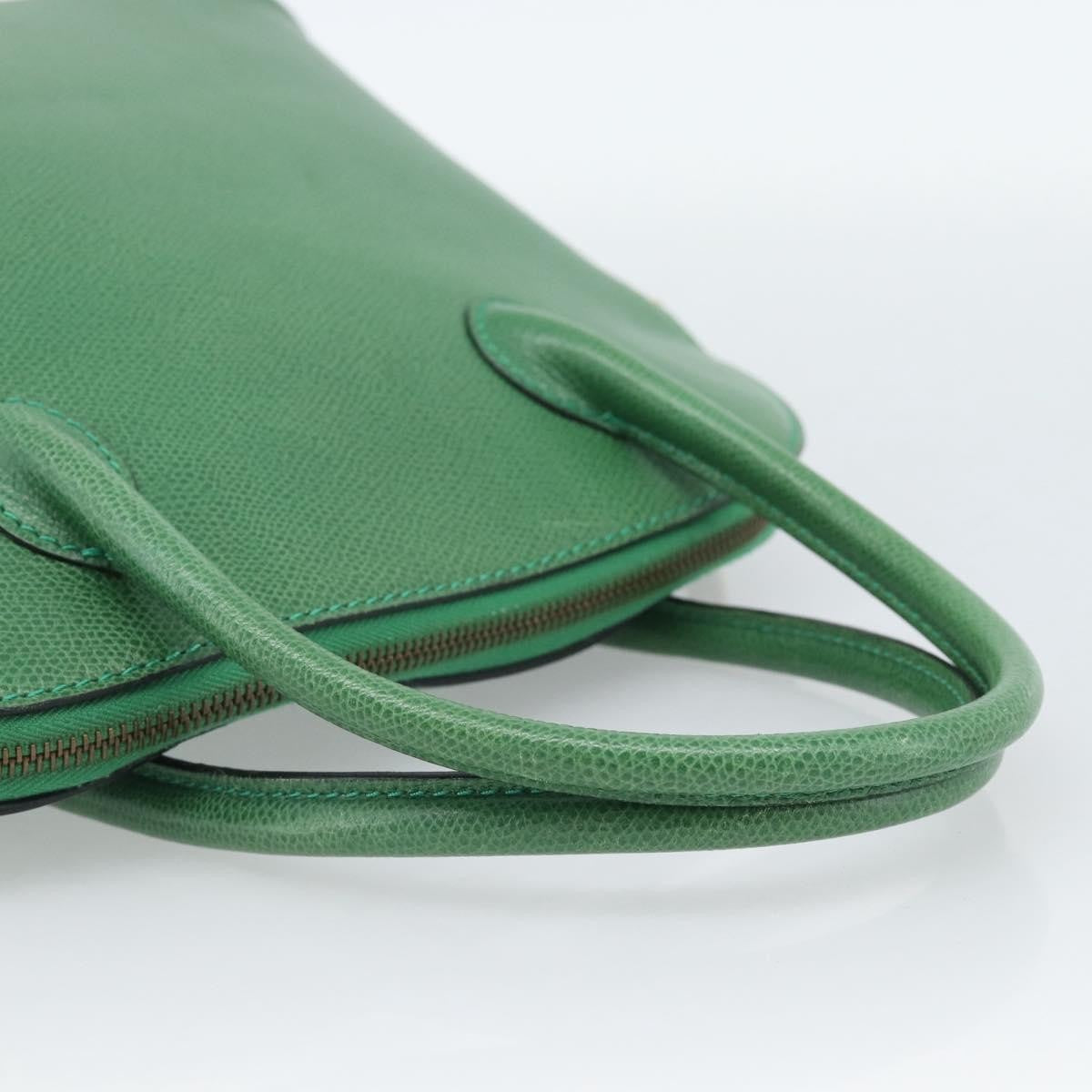 Celine Vintage Convertible Bowler Leather, Green, Leather, Handbag