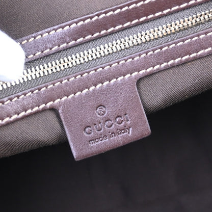 Gucci Bamboo Horsebit Canvas and Leather, Brown, Canvas, Shoulder Bag