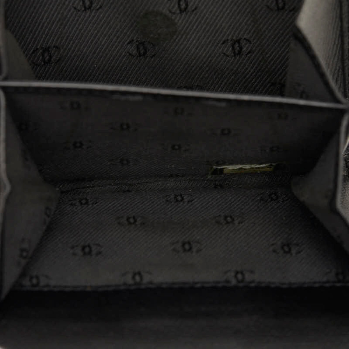 Chanel CC Button Bi-Fold Leather, Black, Leather, Wallet