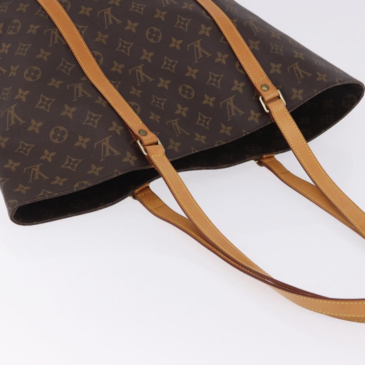 Louis Vuitton Shopping Sac Handbag Monogram, Brown, Canvas, Tote Bag