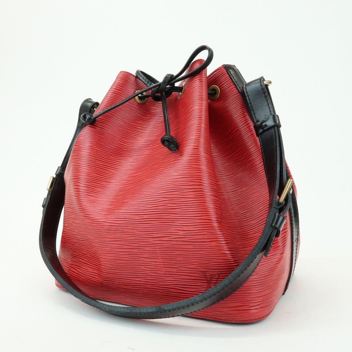 Louis Vuitton Bicolor Petit Noe Epi Leather, Red, Leather, Handbag