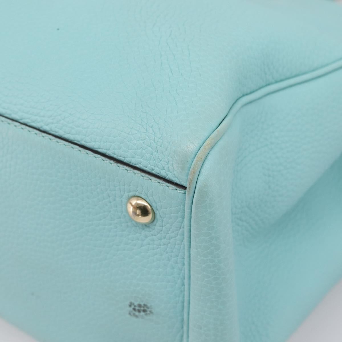 Gucci Bamboo Shopper Leather, Blue, Leather, Tote Bag