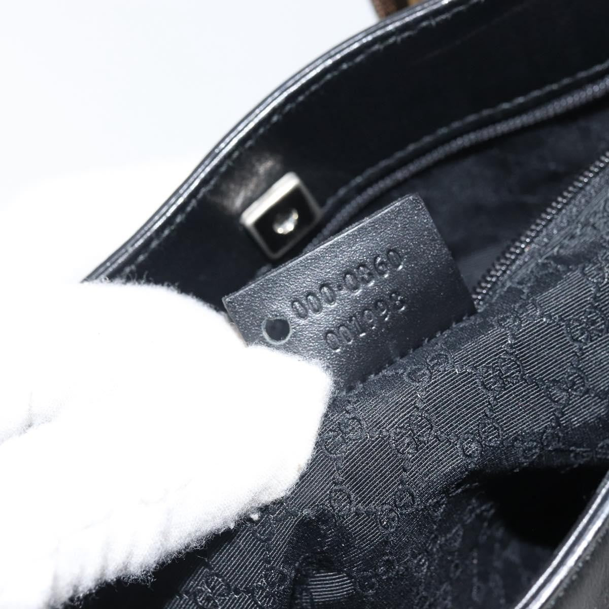Gucci Vintage Web Tote Leather, Black, Leather, Tote Bag