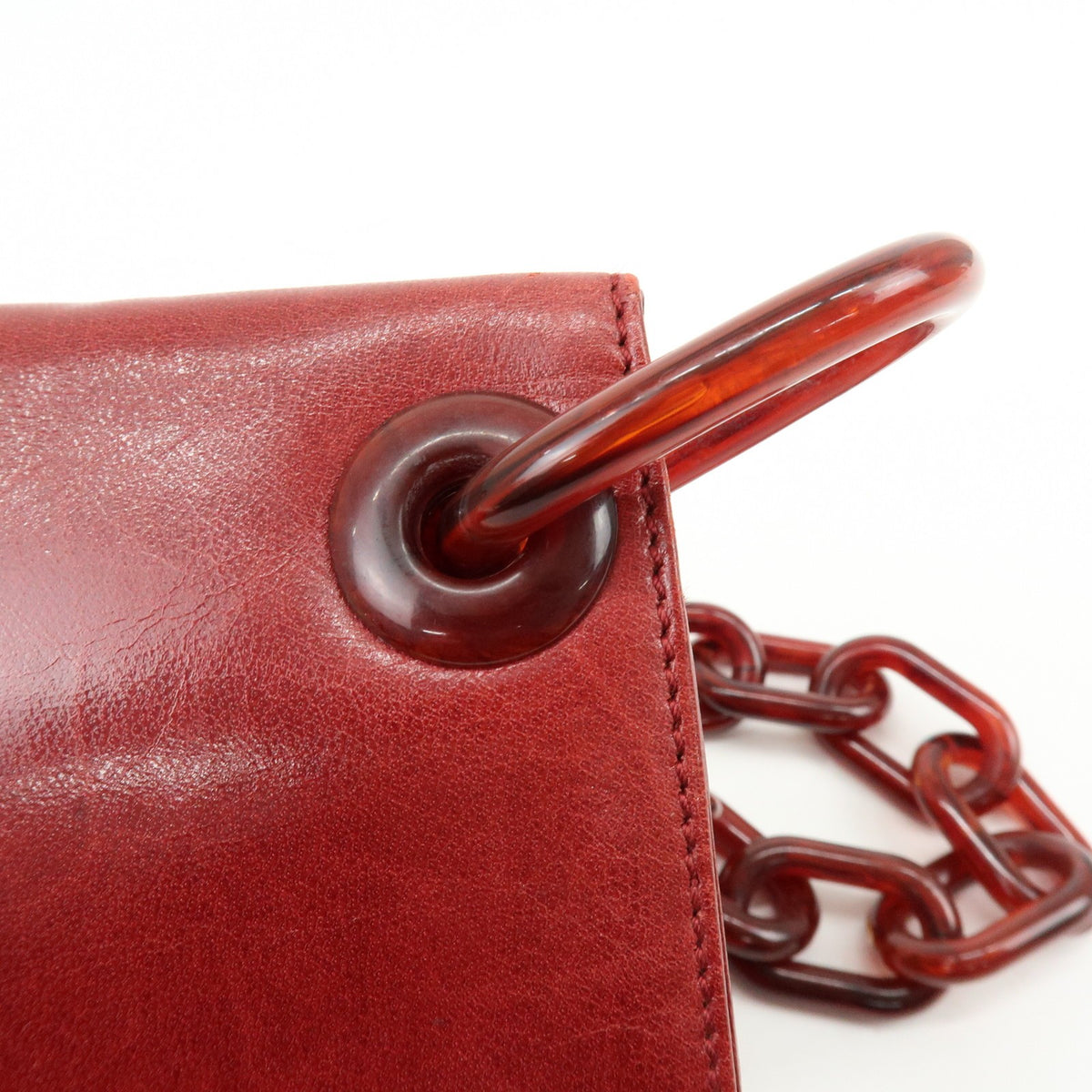 Prada Shoulder Leather, Red, Leather, Shoulder Bag